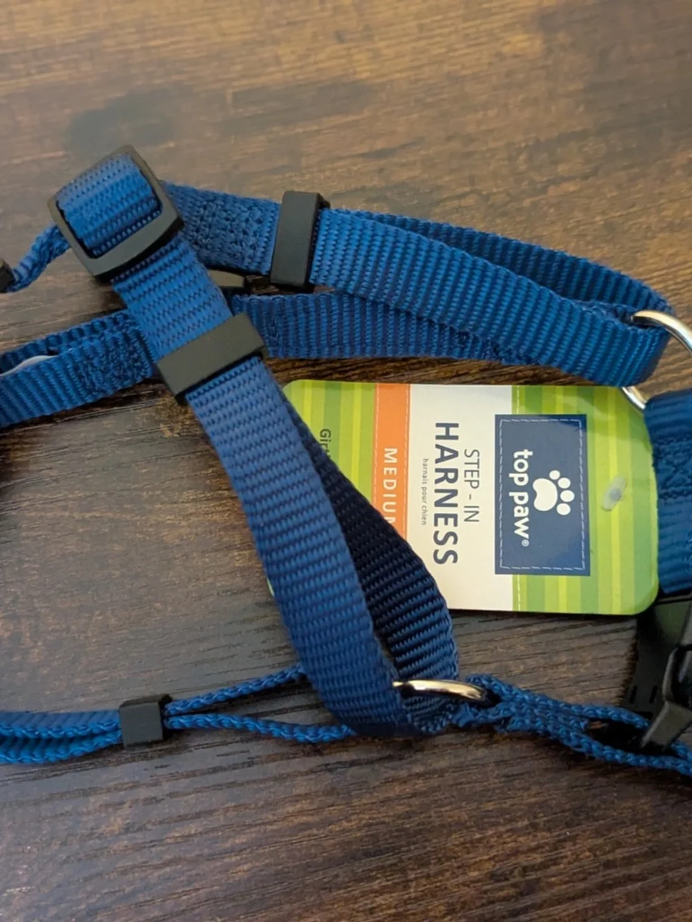 Top Paw Blue Step-in Adjustable Dog Harness sz M (girth 18-27 inches) NWT